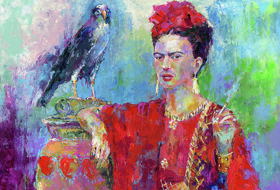 Celebrity Painting - Frida Bird 1 by Richard Wallich