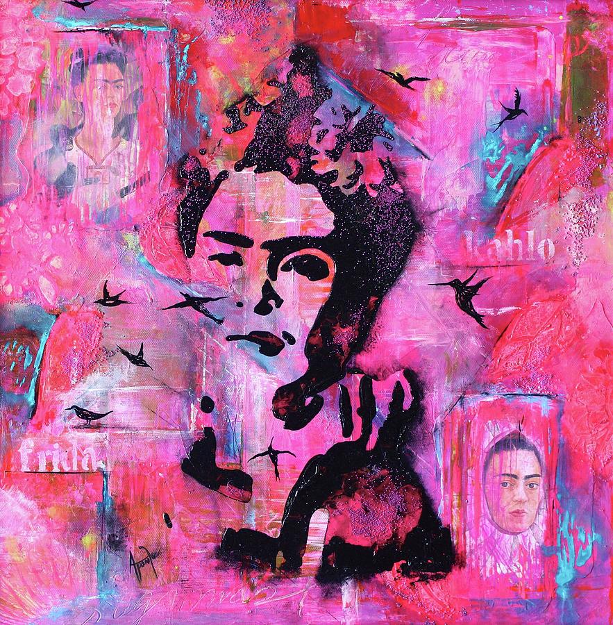 Frida Pink Painting by Janice Aponte