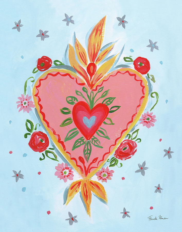 Flower Painting - Fridas Heart IIi by Farida Zaman