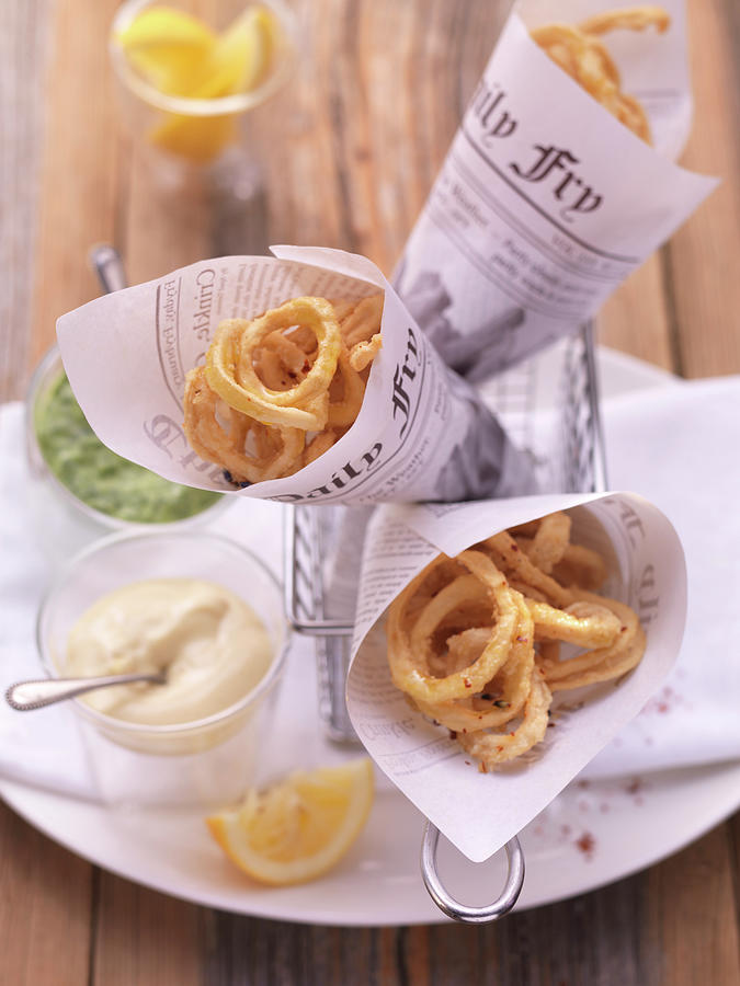 Fried Calamari With Mayonnaise Photograph by Eising Studio
