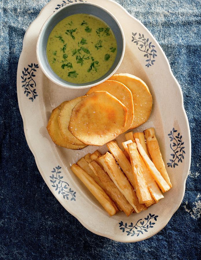 Fried Cassava And Sweet Potatoes With A Dip caribbean Photograph by Clara Gonzalez
