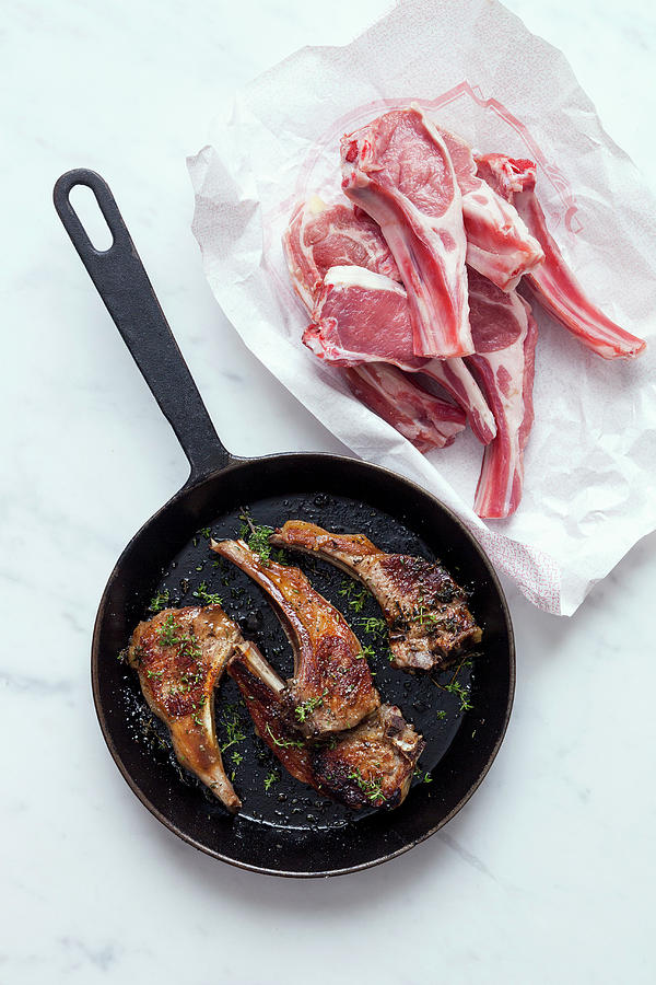 Fried Lamb Chops In A Pan Photograph by Akiko Ida