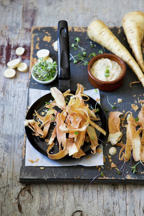 Fried Parsnip Strips With Cucumber Mayo Photograph by Great Stock!