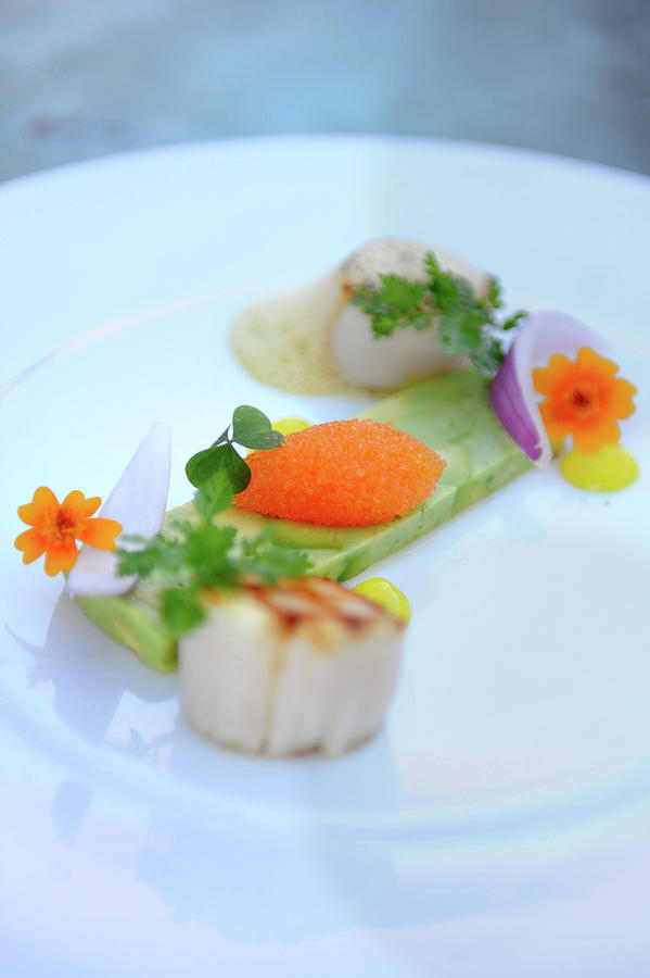 Fried Scallops With Carrot Mousse Photograph by Magdalena Bjrnsdotter