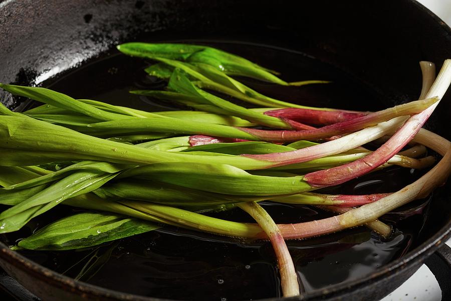 Fried Wild Leek In A Pan Photograph by Brian Yarvin