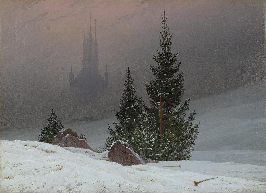 Friedrich Painting - FRIEDRICH, Caspar David - Winter Landscape with Church by European Paintings