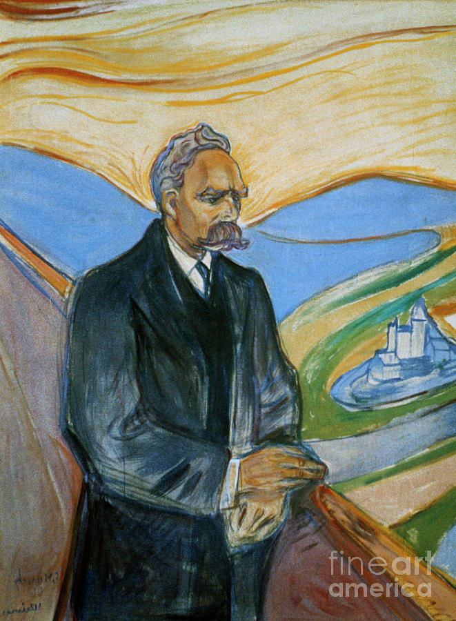 Friedrich Nietzsche Drawing by Print Collector