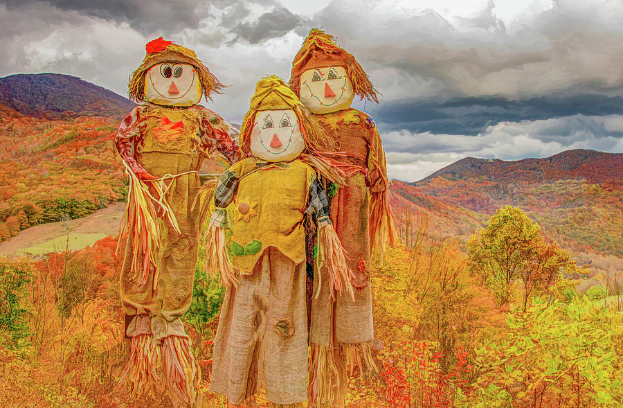 Friendly Scarecrows Photograph by Marcy Wielfaert