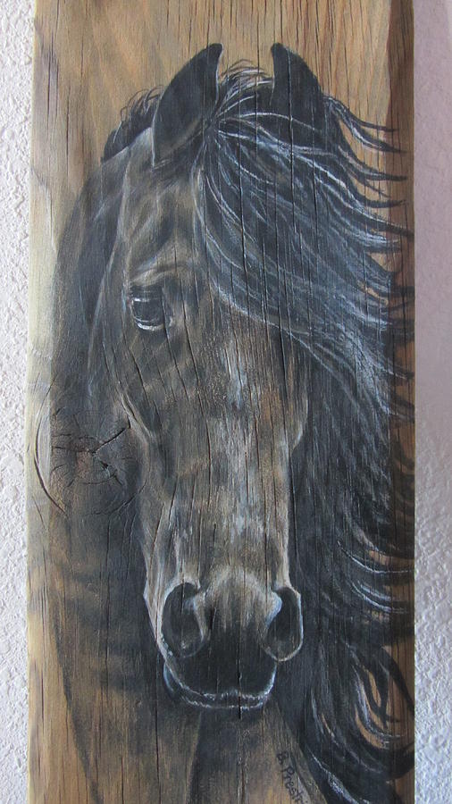 Friesian Horse Mixed Media by Barbara Prestridge