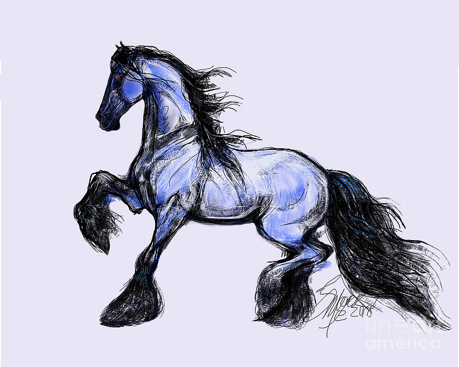 Friesian Mare Digital Art by Stacey Mayer