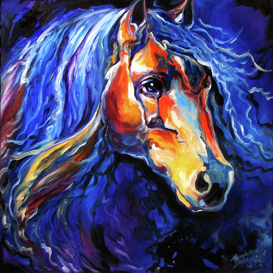 Horse Painting - Friesian Night by Marcia Baldwin