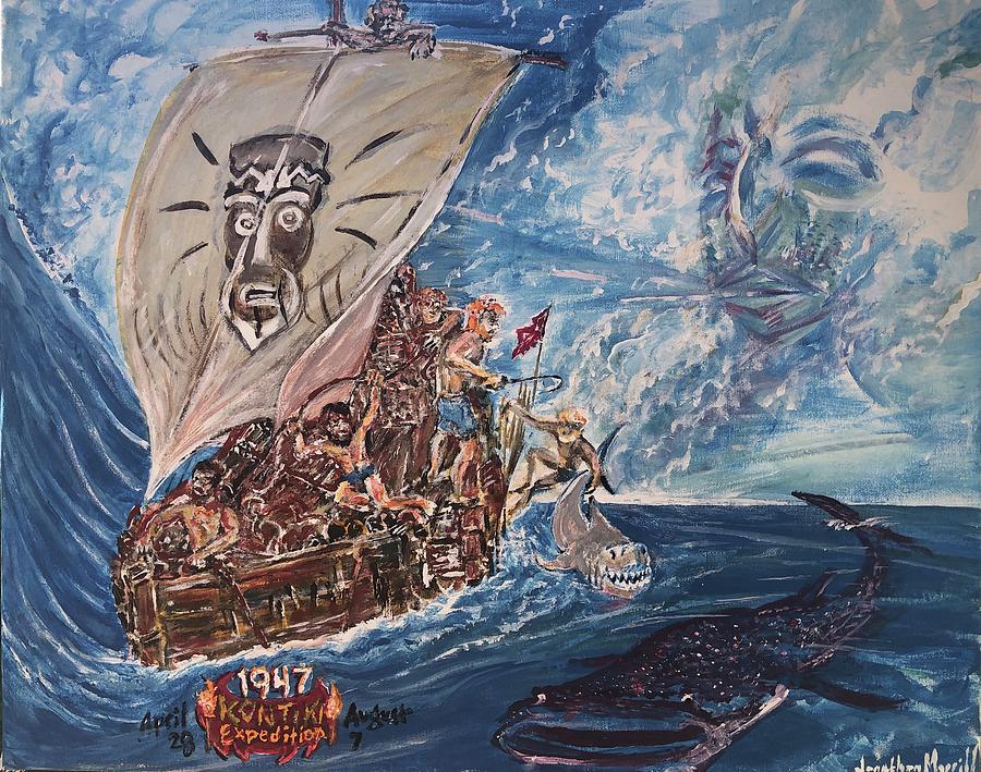 Friggin In The Riggin - Kon Tiki Expedition Painting by Jonathan Morrill