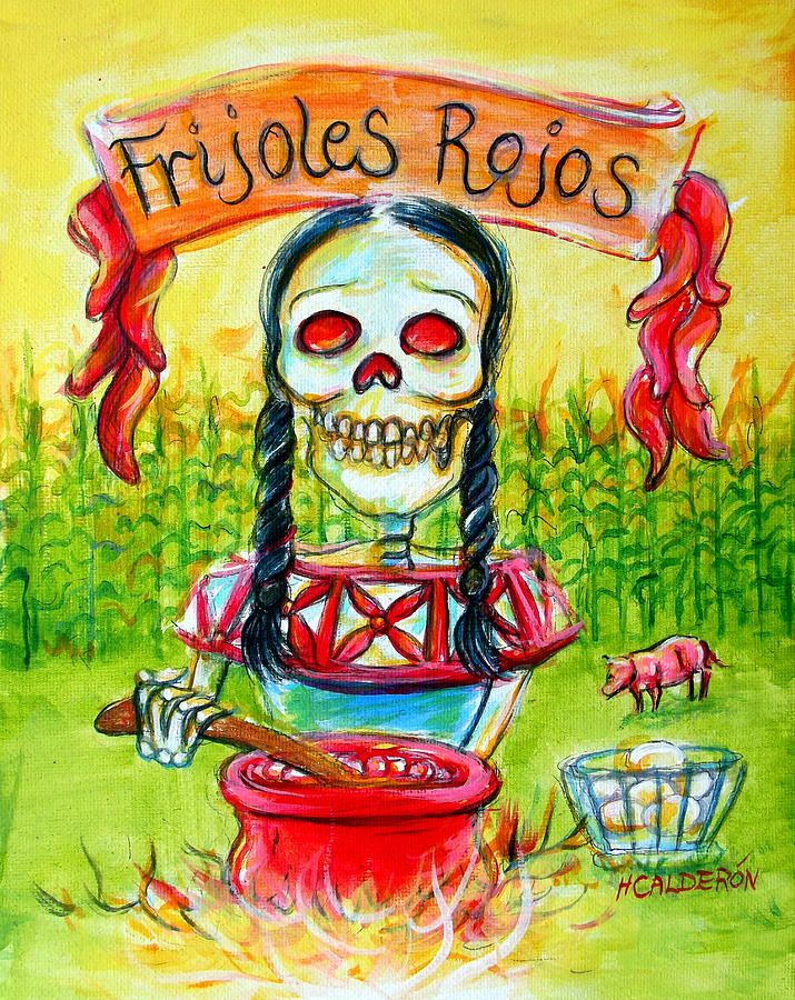 Frijoles Rojos Painting by Heather Calderon