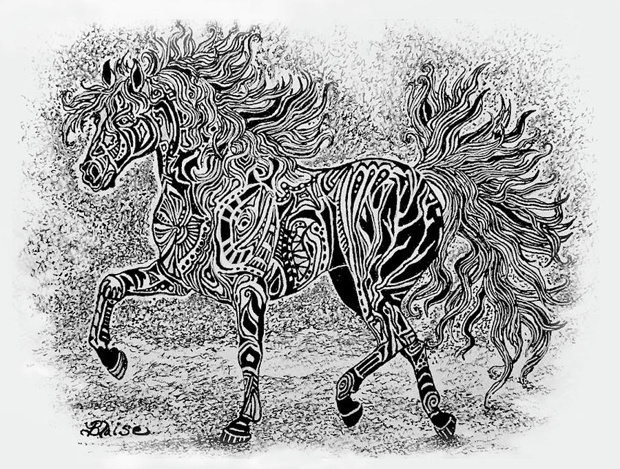 Frilly Filly Drawing by Yvonne Blasy