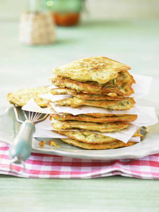 Fritelle Di Zucchini courgette Fritters With Herbs, Italy Photograph by Jalag / Julia Hoersch