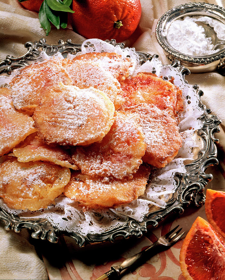 Frittelle Allarancia deep Fried Orange Biscuits, Italy Photograph by Franco Pizzochero