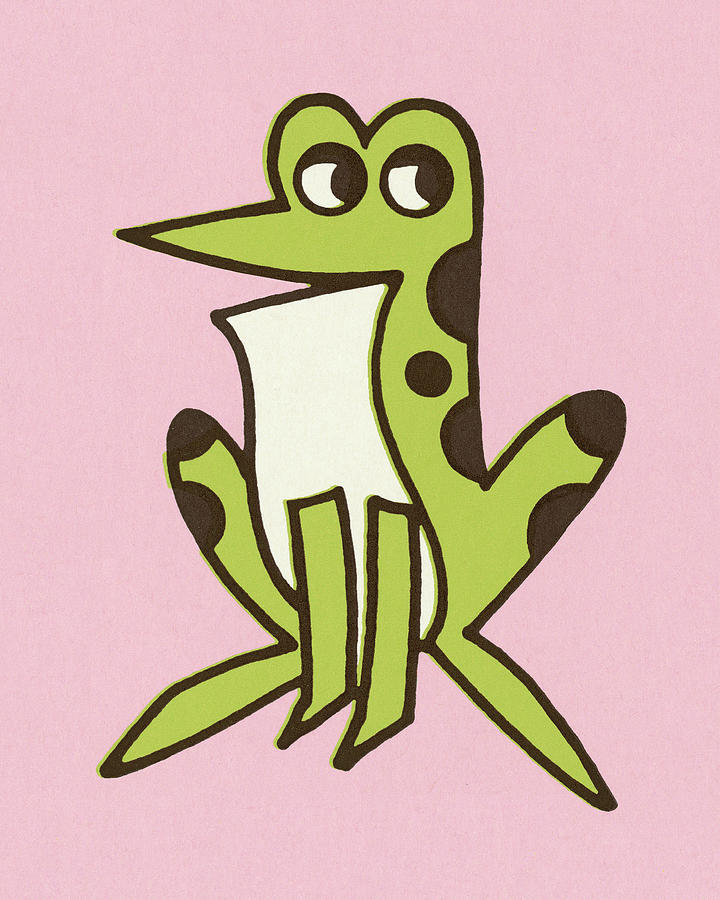 Vintage Drawing - Frog by CSA Images
