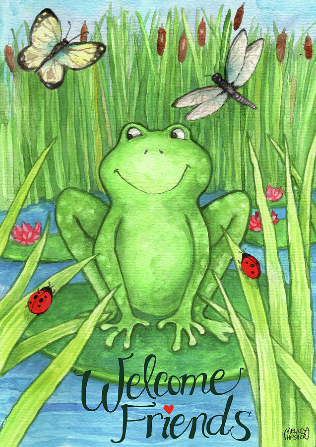 Butterfly Painting - Frogs And Friends Welcome by Melinda Hipsher