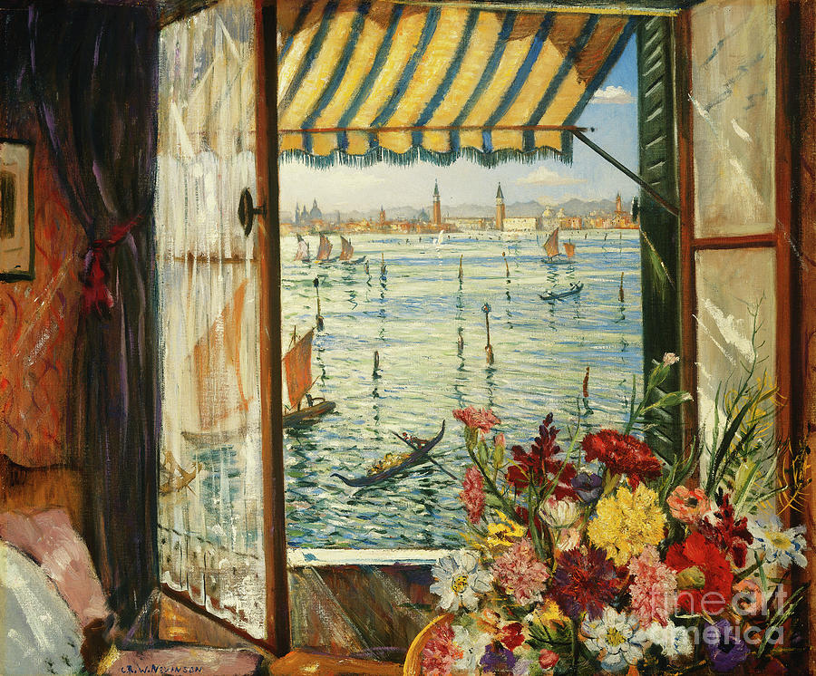 From A Venetian Window, 1934 Painting by Christopher Richard Wynne Nevinson