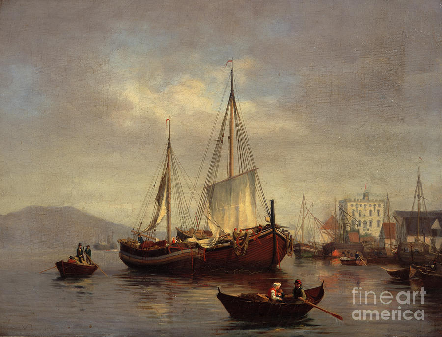 From Bergen, 1862 Painting by O Vaering by Amaldus Nielsen