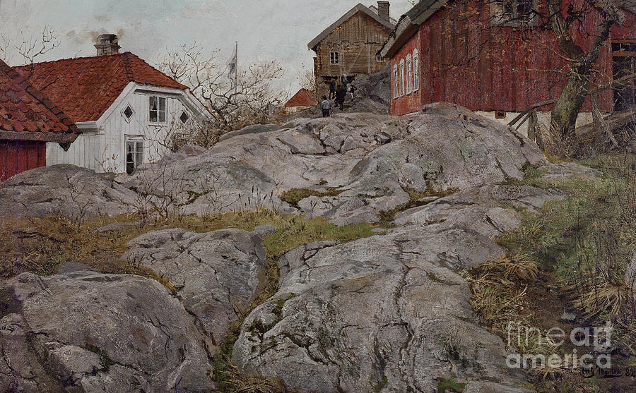 From Krageroe, 1882 Painting by O Vaering by Frits Thaulow