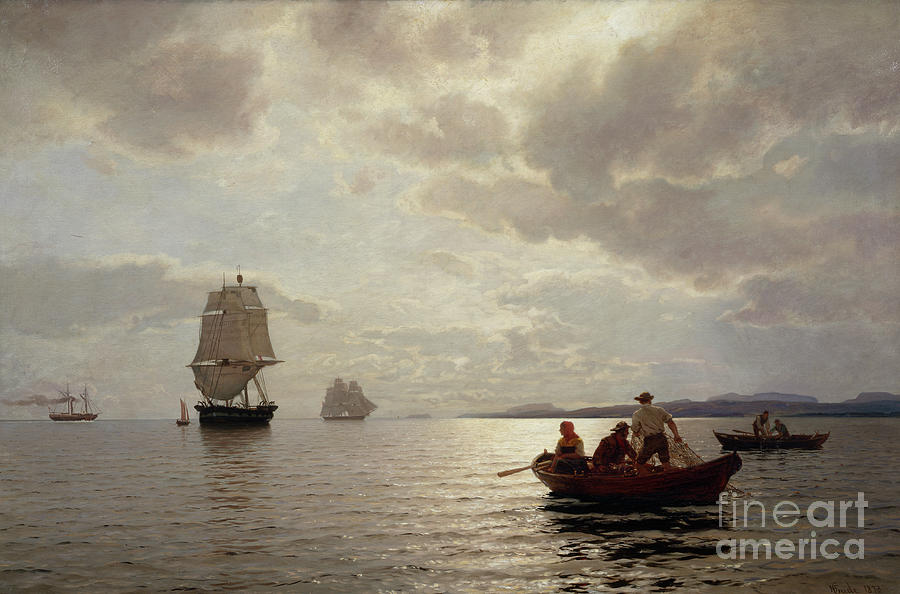 From Oslo fjord Painting by Hans Gude by O Vaering