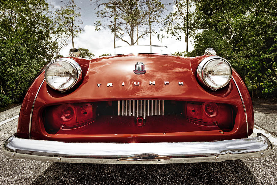 Cool Digital Art - Front End Of 1950s Triumph Sportscar by Laura Diez