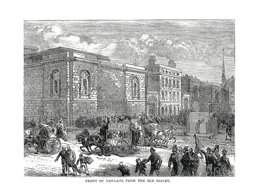 Front Of Newgate From The Old Bailey Drawing by Print Collector