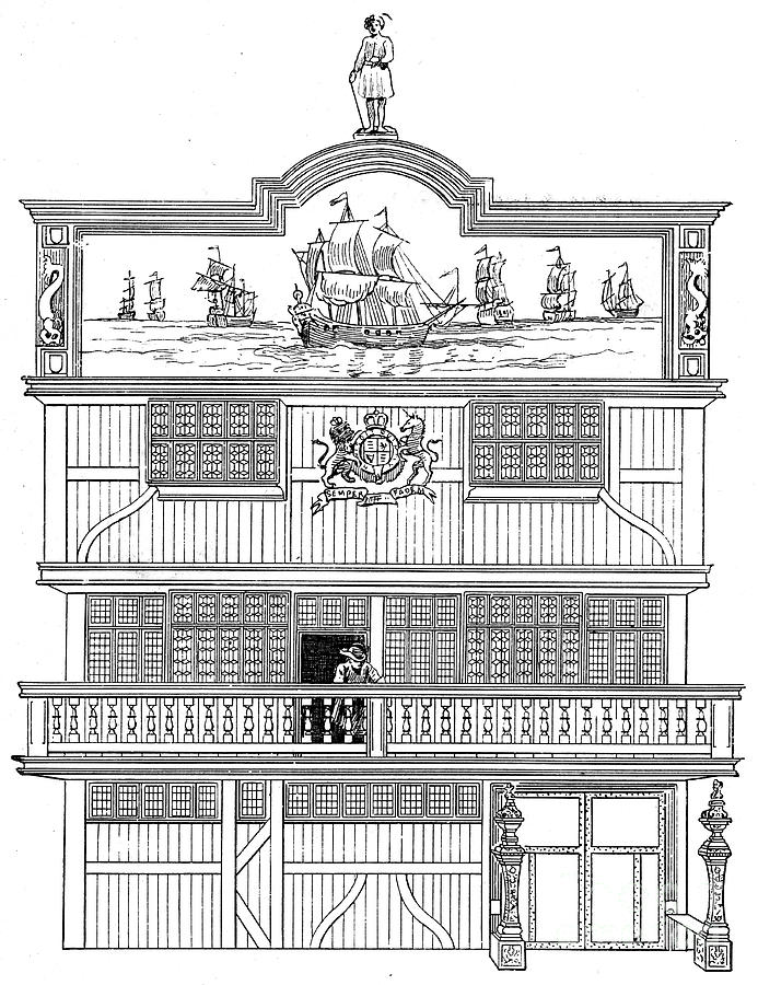 Front Of The Old East India House Drawing by Print Collector