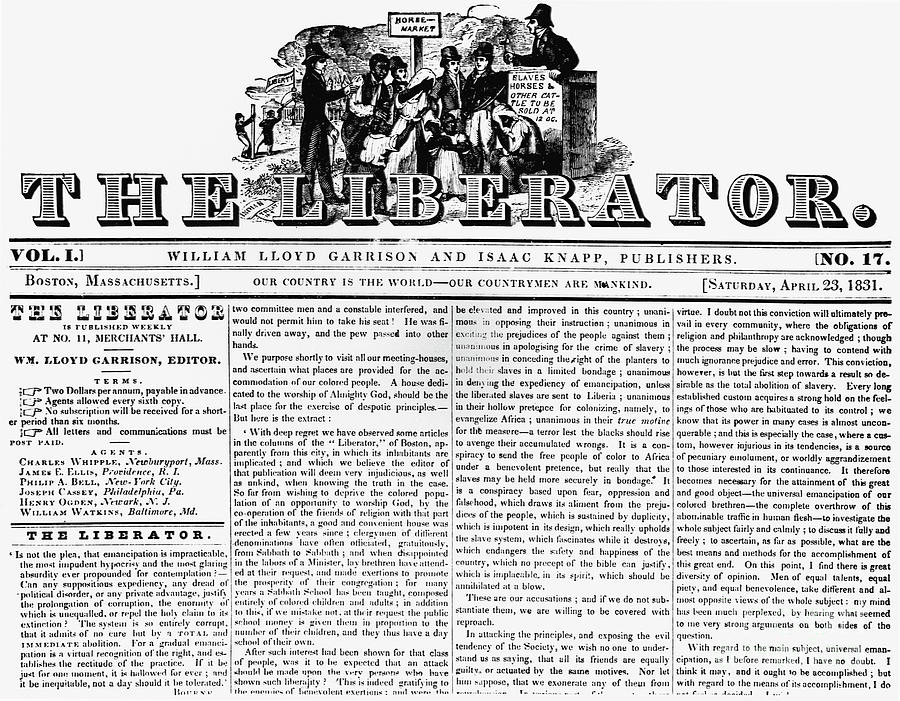 Front Page Of Abolitionist Paper Photograph by Bettmann