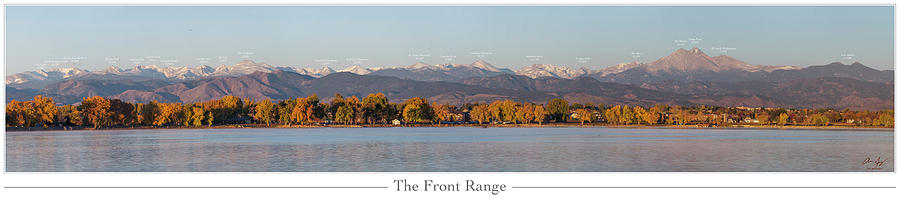 Mountain Photograph - Front Range with Peak Labels by Aaron Spong