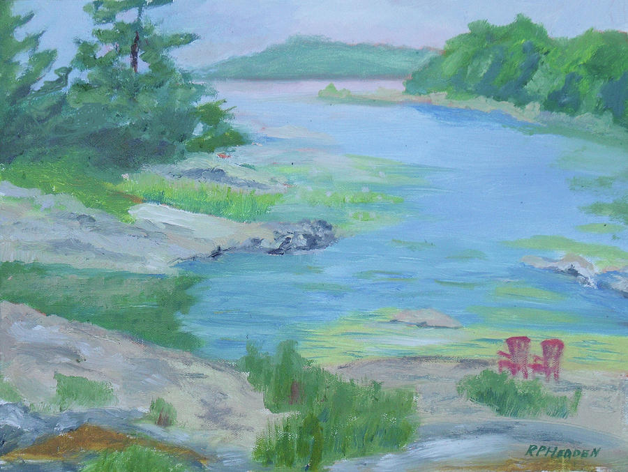 Front Row Seats at the Lake Painting by Robert P Hedden