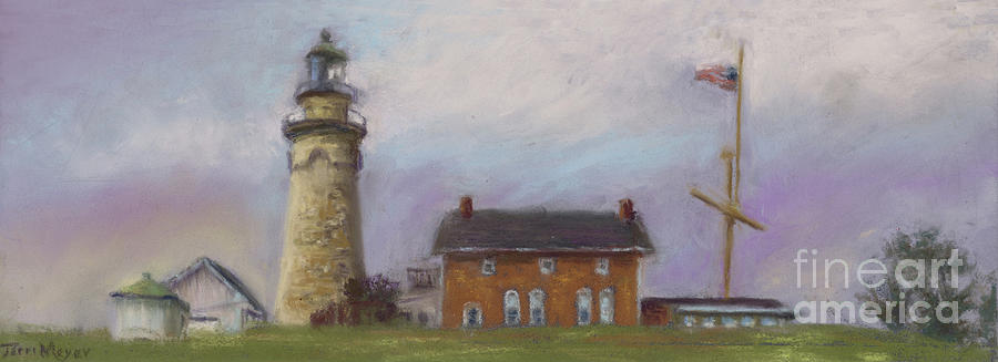 Frontenac Lighthouse Ohio Pastel by Terri  Meyer