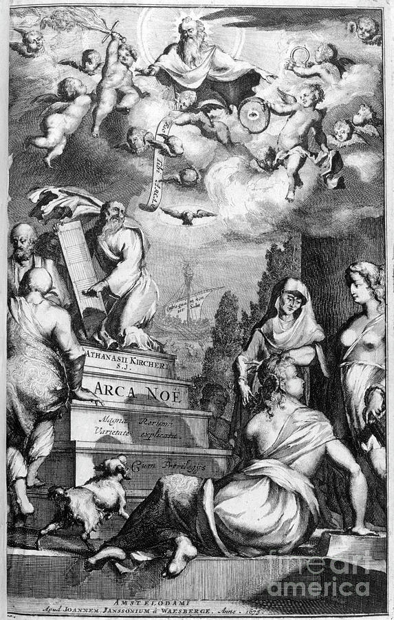 Frontispiece Of Arca Noe, 1675. Artist Drawing by Print Collector Frontispiece Of Arca Noe, 1675. Artist Drawing by Print Collector