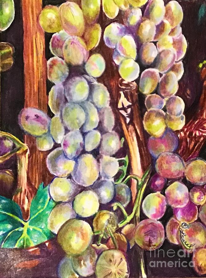 Grape Painting - Frost Kissed  by Laurel Adams
