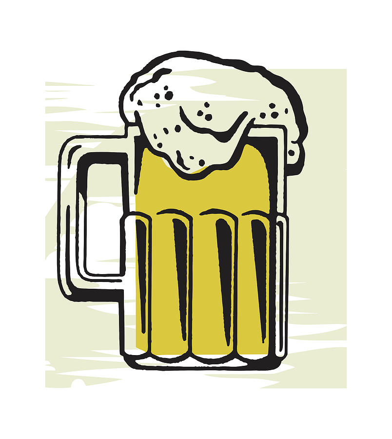 Beer Drawing - Frosty Beer in Mug by CSA Images