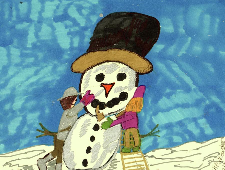 Frosty Made With Love Mixed Media by Elinor Helen Rakowski