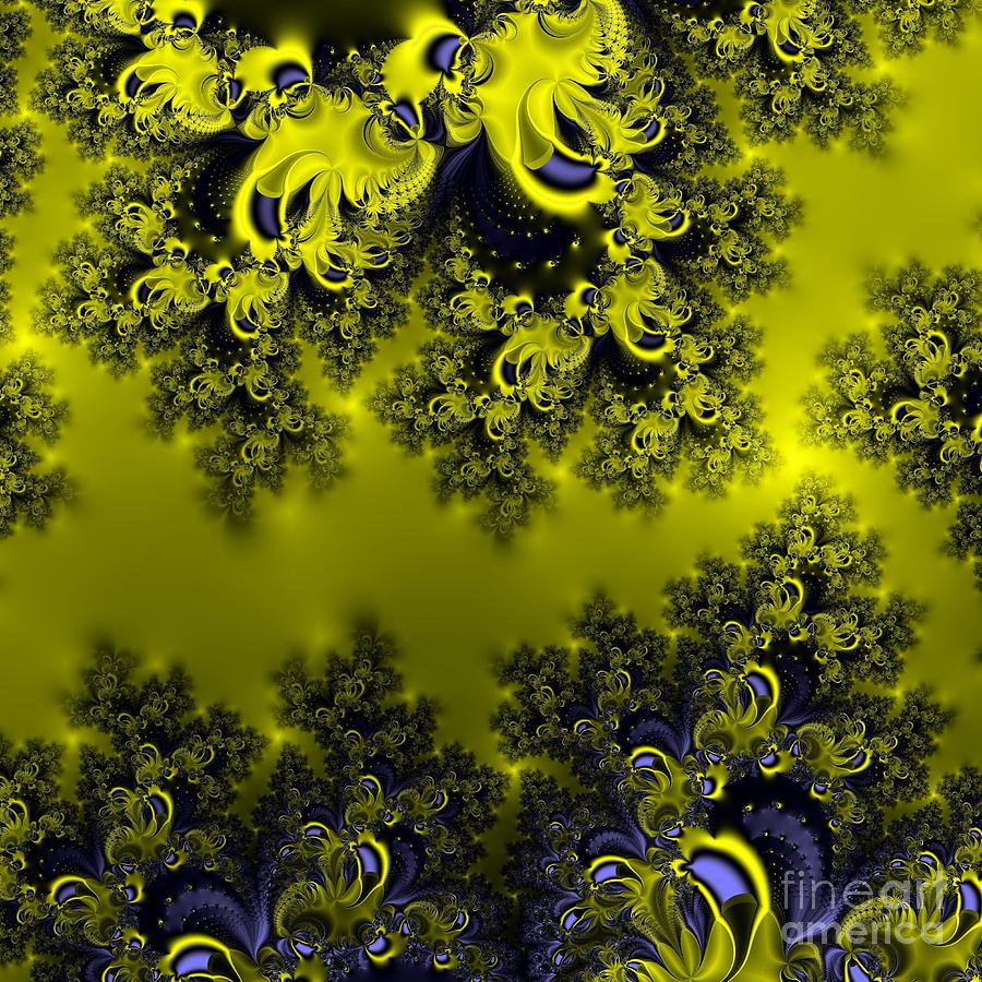 Frosty Sunlight on The Lake Fractal Abstract Digital Art by Rose Santuci-Sofranko