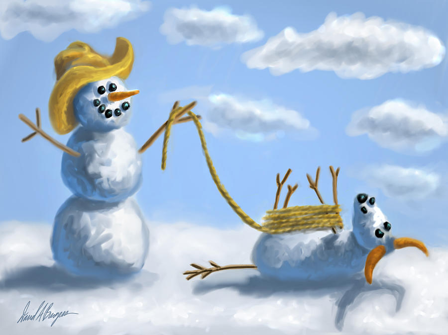 Frosty the Roper Digital Art by David Burgess