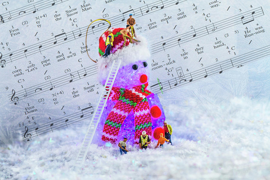 Music Photograph - Frosty The Snowman Purple by Steve Purnell