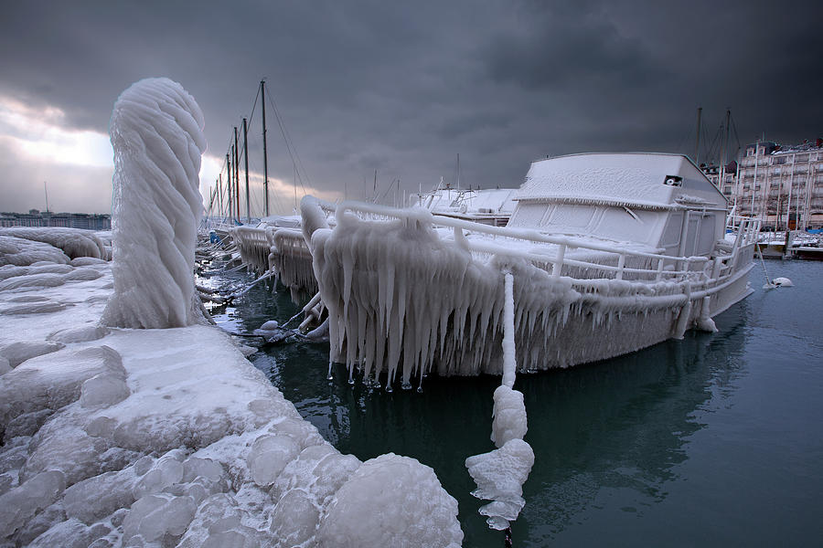 Frozen Boat Photograph by James Forsyth