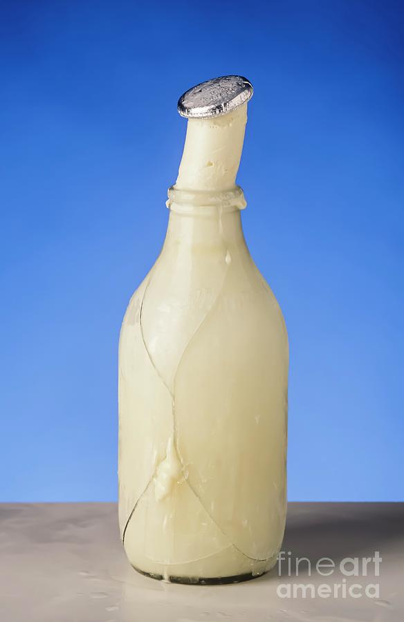 Frozen Bottle Of Milk Photograph by Martyn F. Chillmaid/science Photo Library
