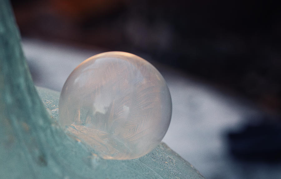 Macro Photograph - Frozen Bubble by Heike Rompf