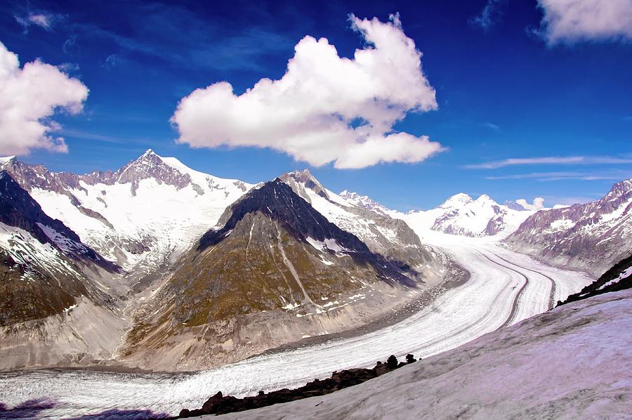 Frozen Flow Of Time  Aletsch Glacier Photograph by Paul Biris