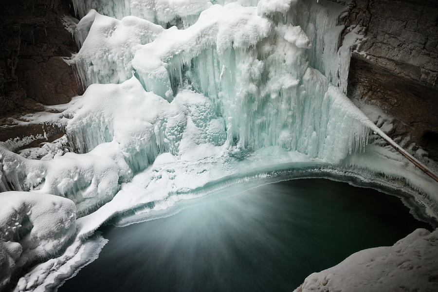 Frozen Johnston Canyon Lower Falls Photograph by Photography By Kimmo Järvinen