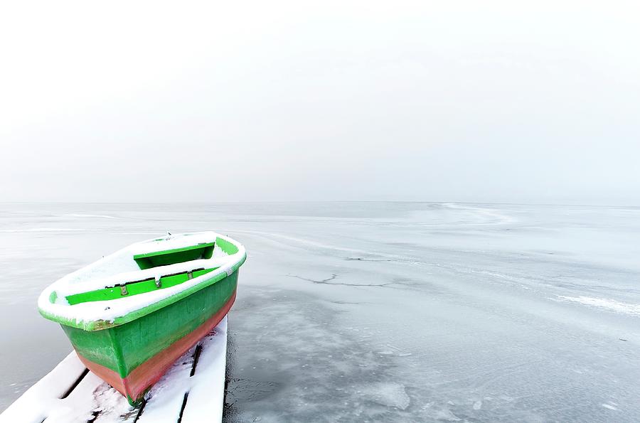 Frozen Lake    Hopfensee Photograph by Paul Biris