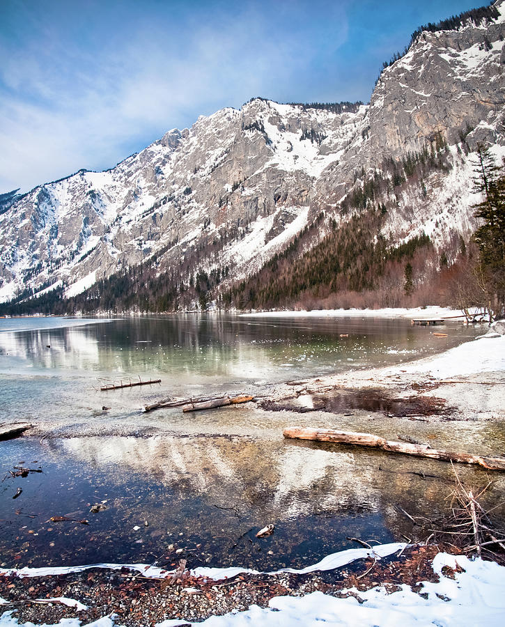 Frozen Lake With Snowcapped Mountains Photograph by Lapanterarosa
