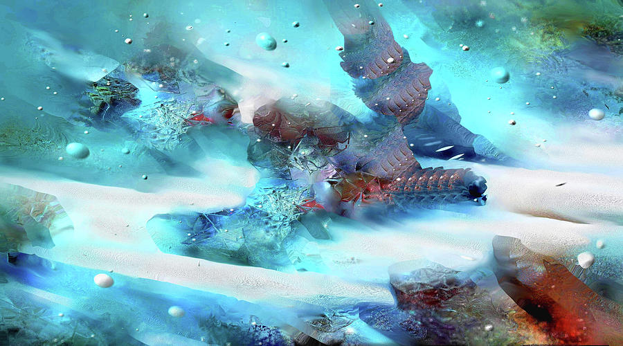 Abstract Digital Art - Frozen Planet by Natalia Rudzina
