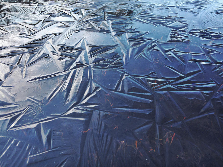 Frozen Pond Covered In Geometric Icy Photograph by Jodie Griggs