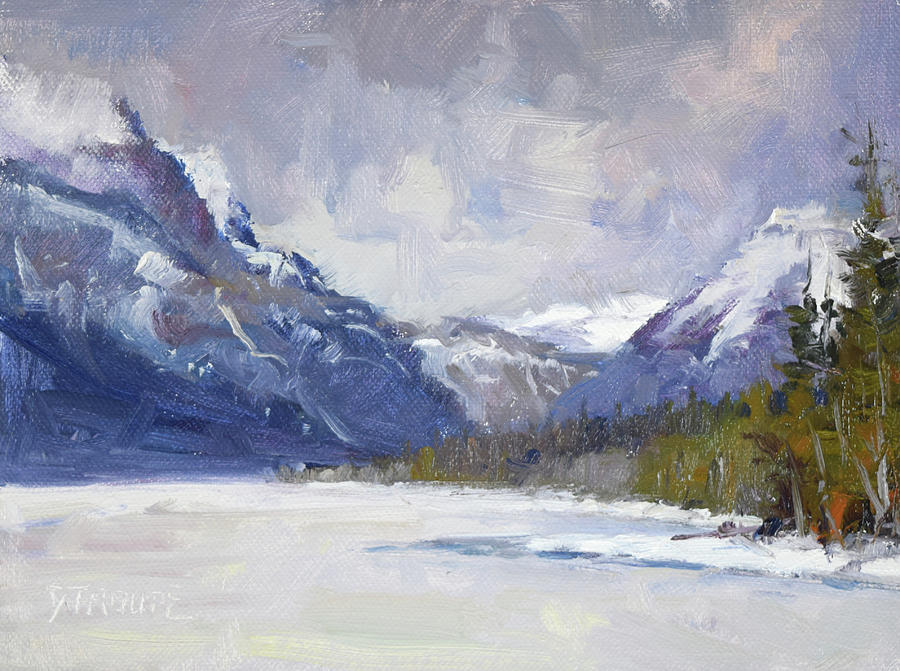 Glacier National Park Painting - Frozen Shores by Jeff Troupe